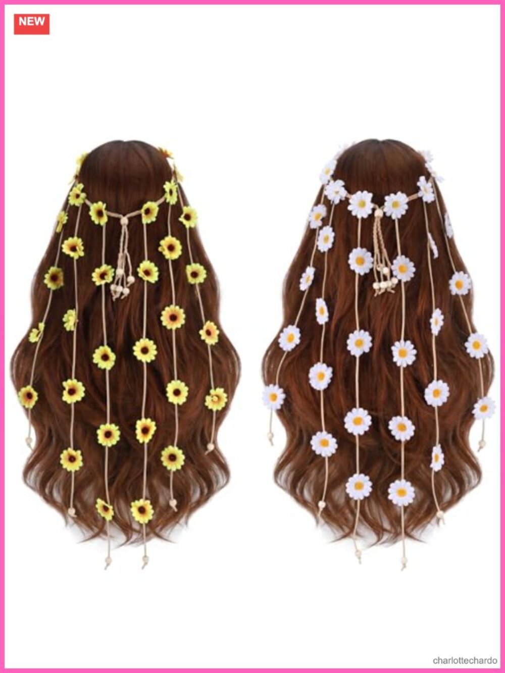 2 PCS Daisy Sunflower Headbands Bohemian Hair Accessories